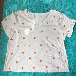 Old Navy Orange Print White Tee